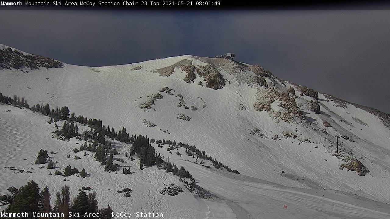 Mammoth Mountain MC Coy Station Webcam Shot of the Top of 23 and Cornice Bowl