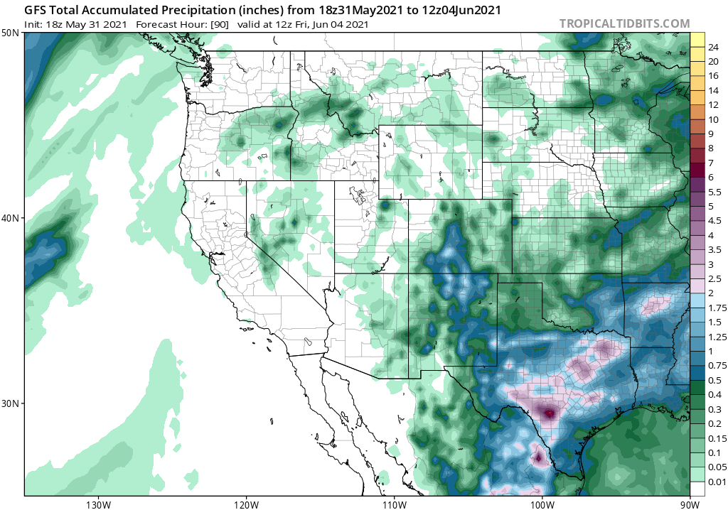 QPF Chart for the Western USA