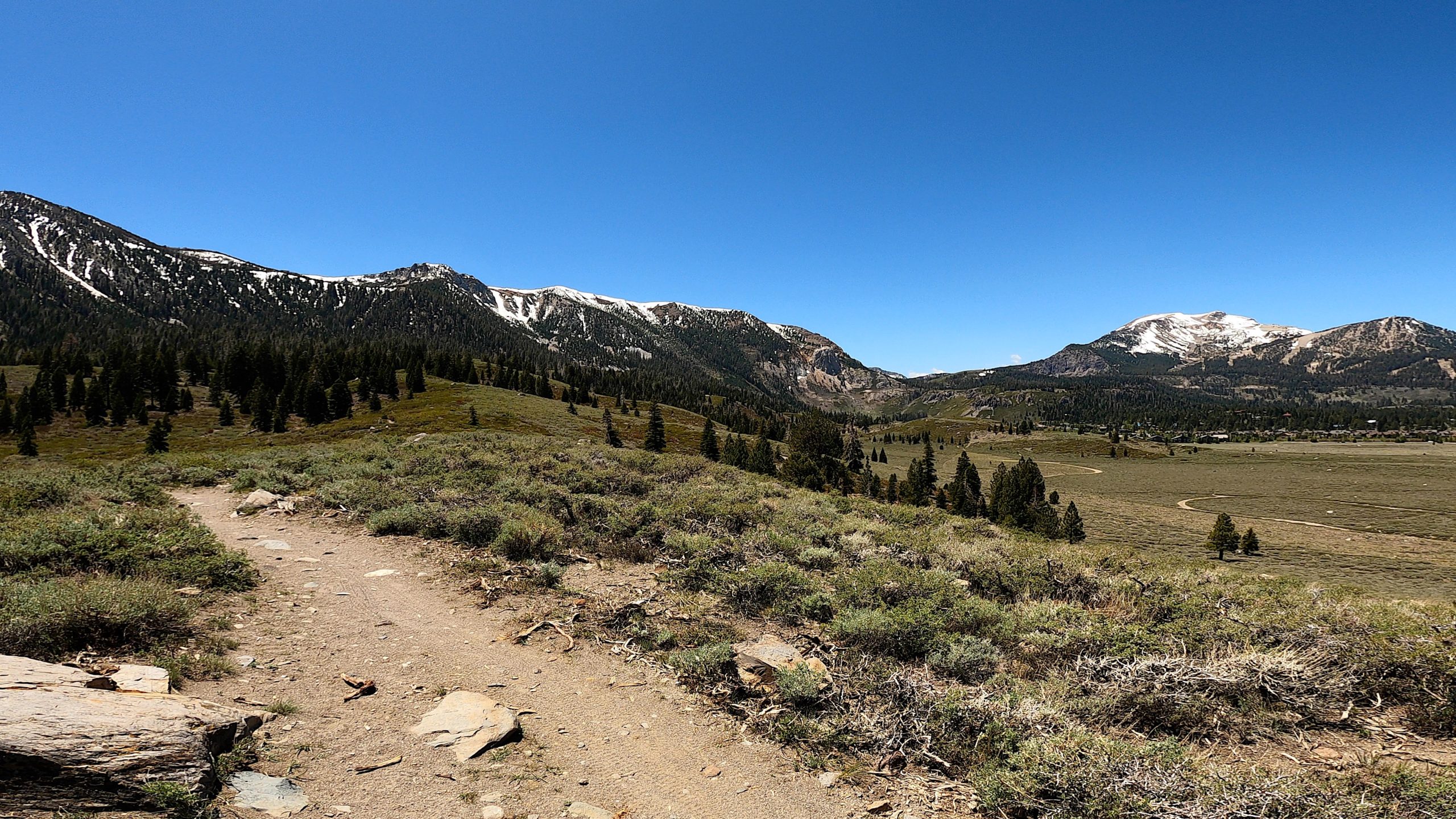 View of the Sherwins and Mammoth Mountain from lower Mammoth Rock Trail - Photo by Snowman