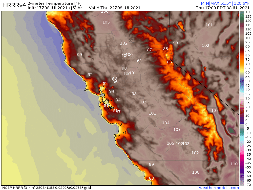 HRRR High-Temperature Forecast for Today