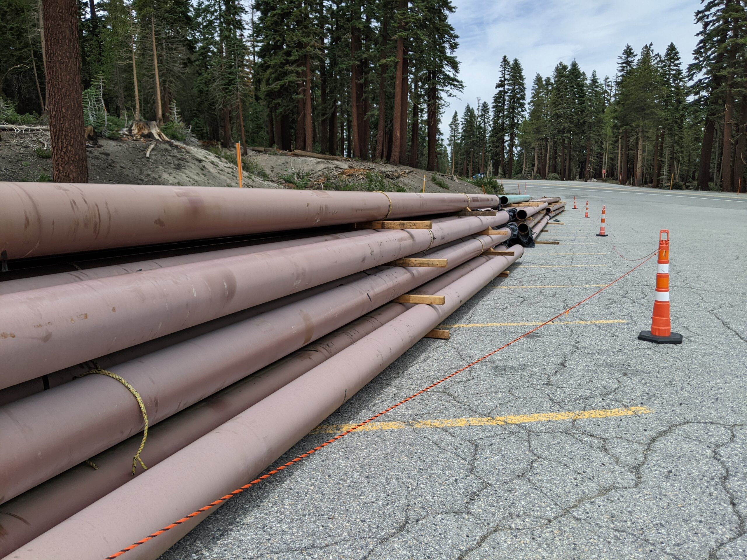 New Snow Making Piping at the Stump Alley Parking Lot