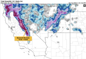 Read more about the article Mammoth Mountain Weather Update – November 1, 2022
