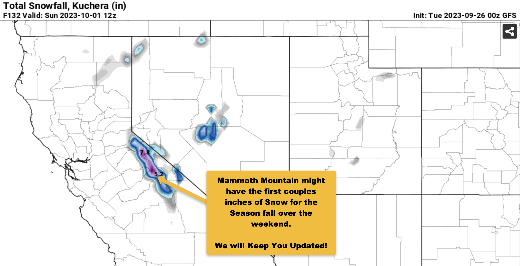 For Our Full Mammoth Mountain Weather Forecast - Click Here