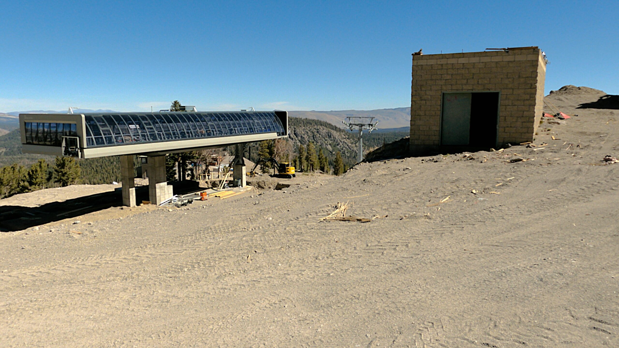 9-24-23 - Standing at the top of the old Chair 16 unloading area. I am looking down at the New Top Station for the 6 Pack Canyon Express being built this Summer & Fall.