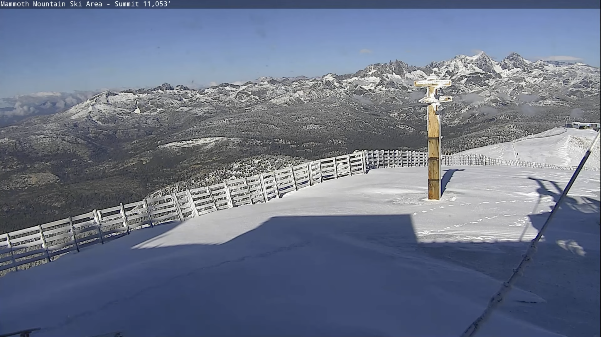 10-2-2023 - Mammoth Mountain picked up 2-3 inches of snow over the last 24 hours.