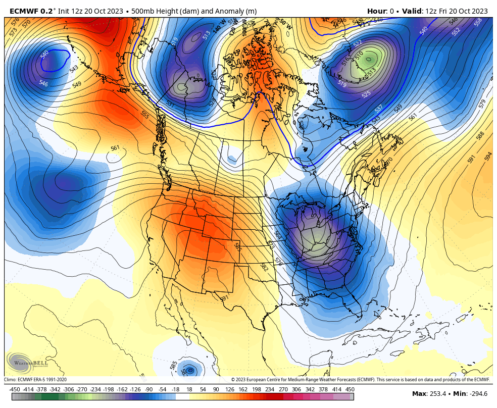 ECMWF out to mid day on Tuesday - Mammoth Weather Image