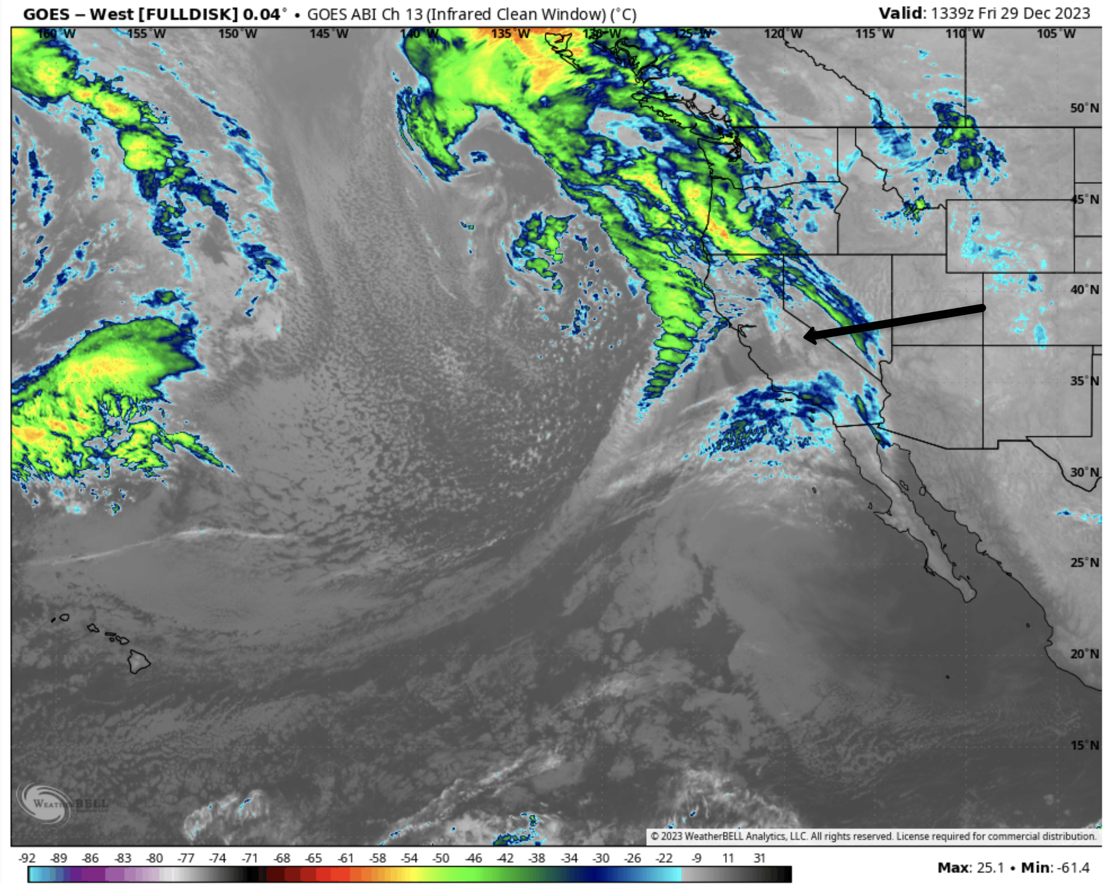 Morning Satellite Image for the West Coast @ Mammoth Mountain Weather