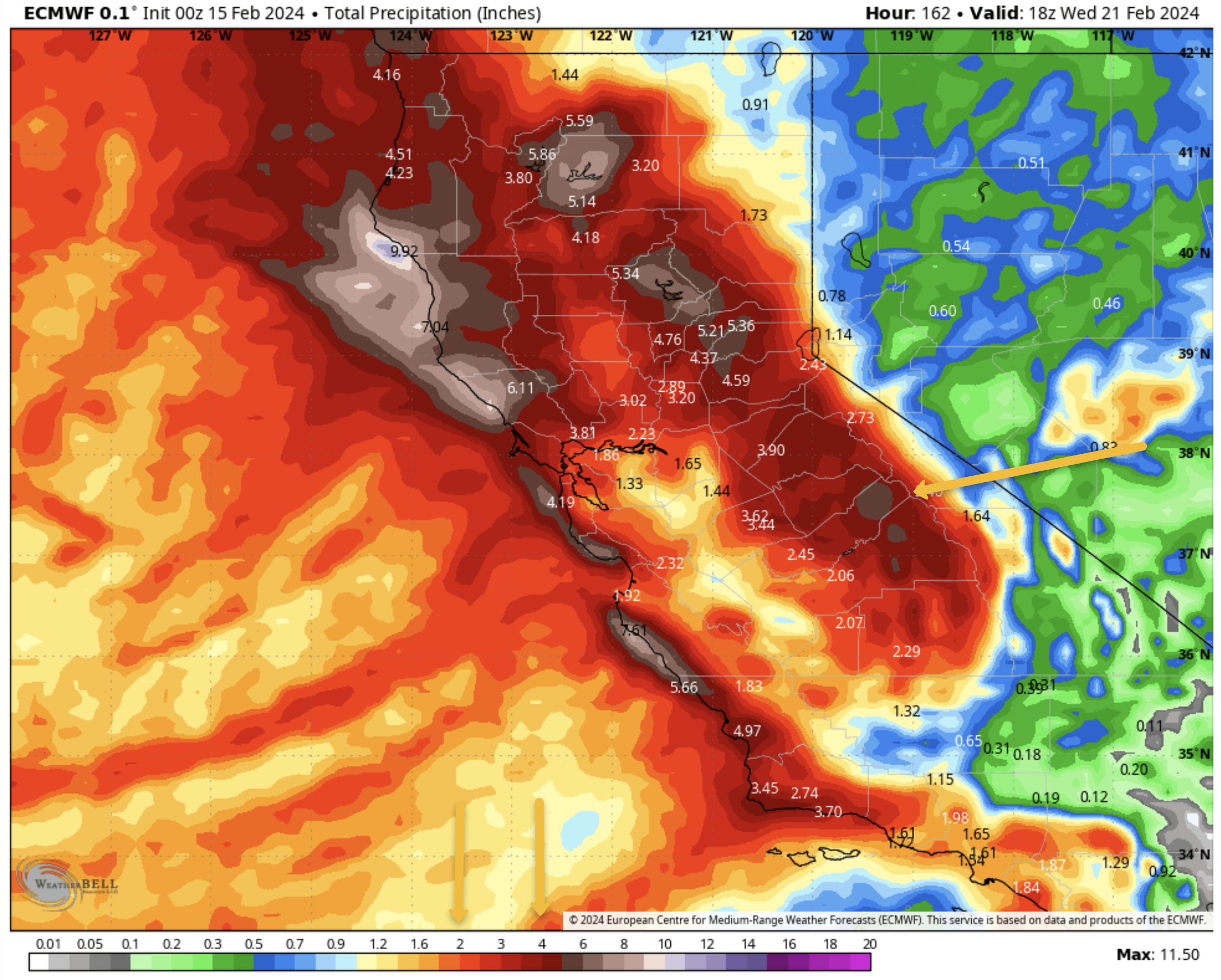 QPF Forecast for California
