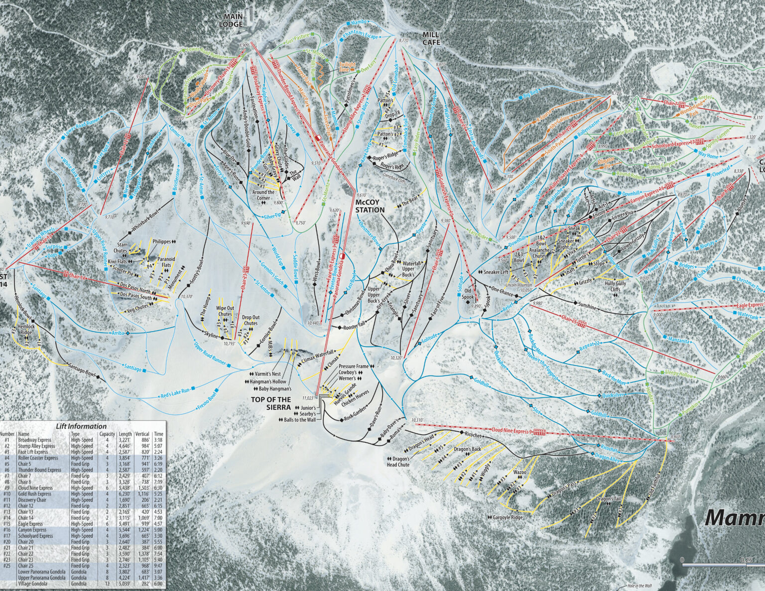 Mammoth Mountain Ski Area Map