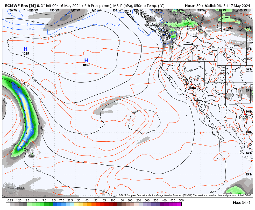 ECMWF MLSP - Here is the forecast for the next 10 Days - Mammoth Mountain Weather Image